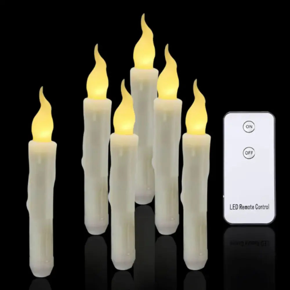 Flameless LED Taper Candles - Remote control warm white / 17cmx2cm