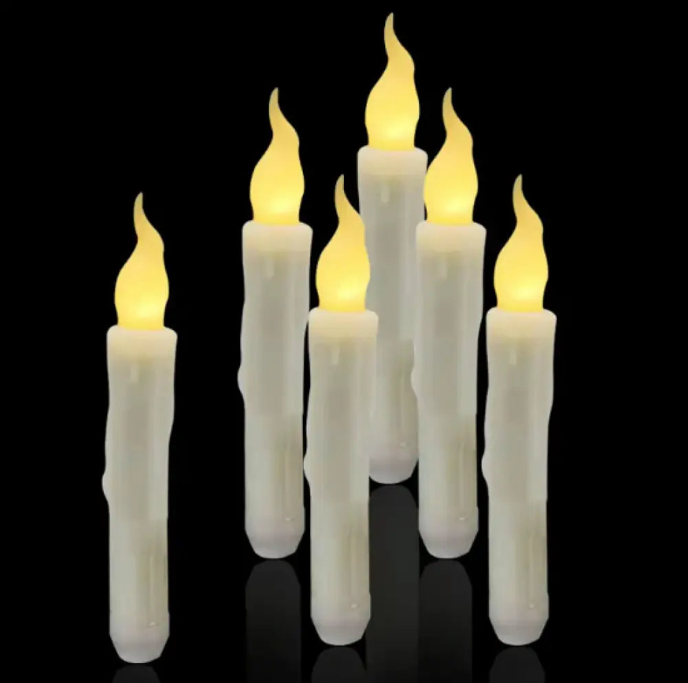 Flameless LED Taper Candles - Timed Warm White Flash / 17cmx2cm