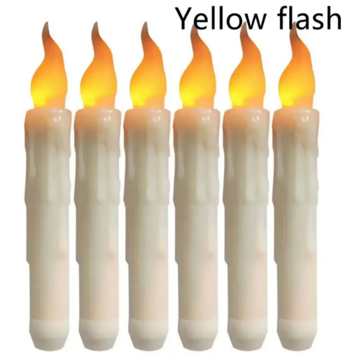 Flameless LED Taper Candles - Yellow Flash / 17cmx2cm