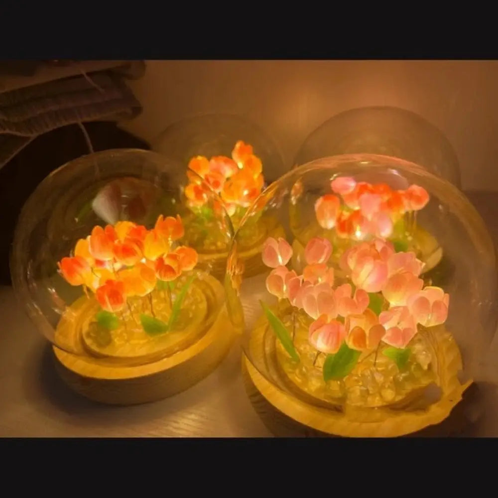 Handmade Tulip Bouquet Night Light - 16 Flowers
