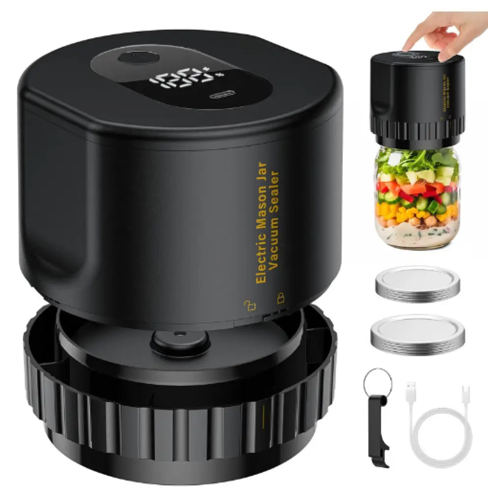 Mason Jar Vacuum Sealer - Electric Food Sealing Machine - Kitchen Supplies