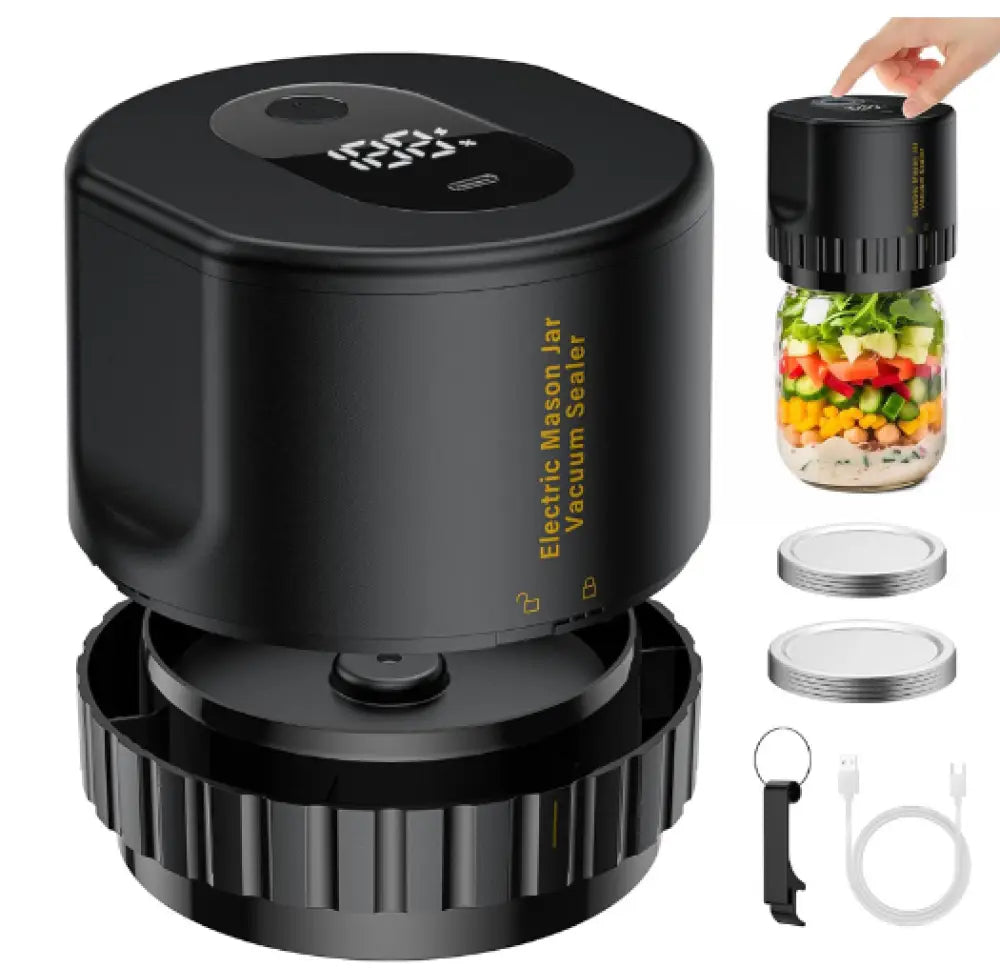 Mason Jar Vacuum Sealer - Electric Food Sealing Machine - Kitchen Supplies