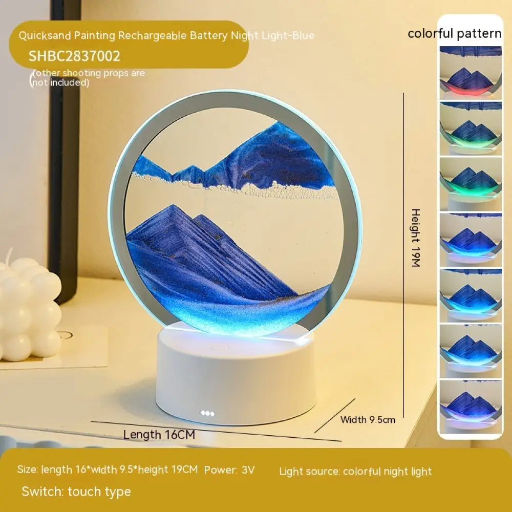 Moving Sand Art LED Lamp - Blue