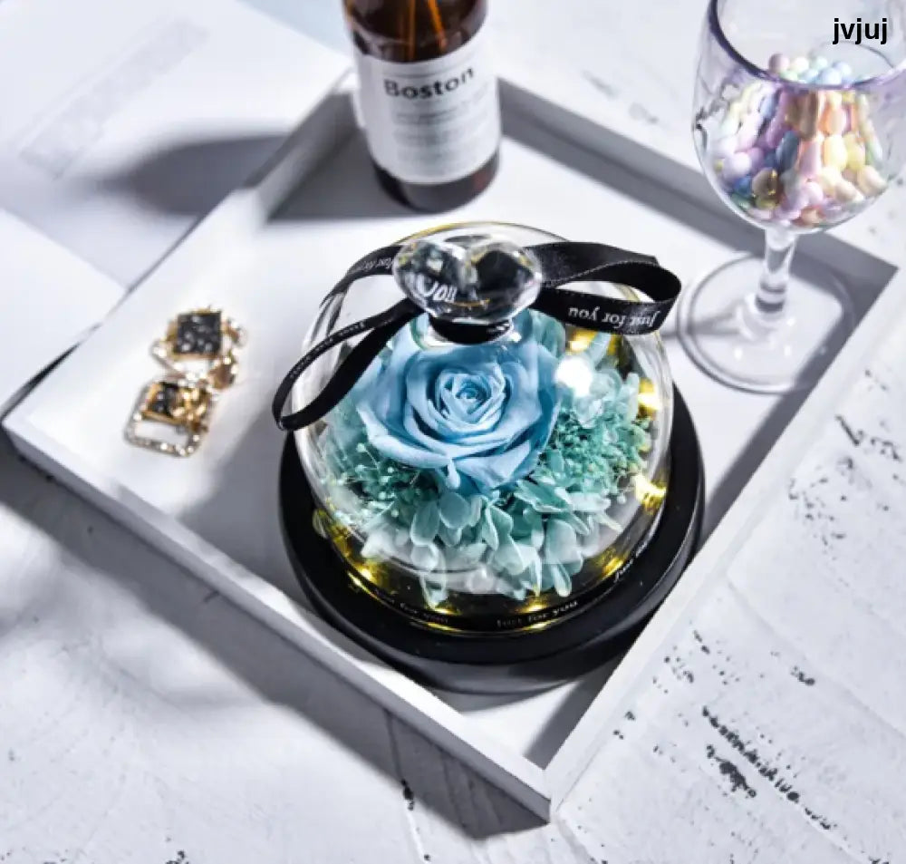 Preserved Rose in Glass Dome - Home Decor