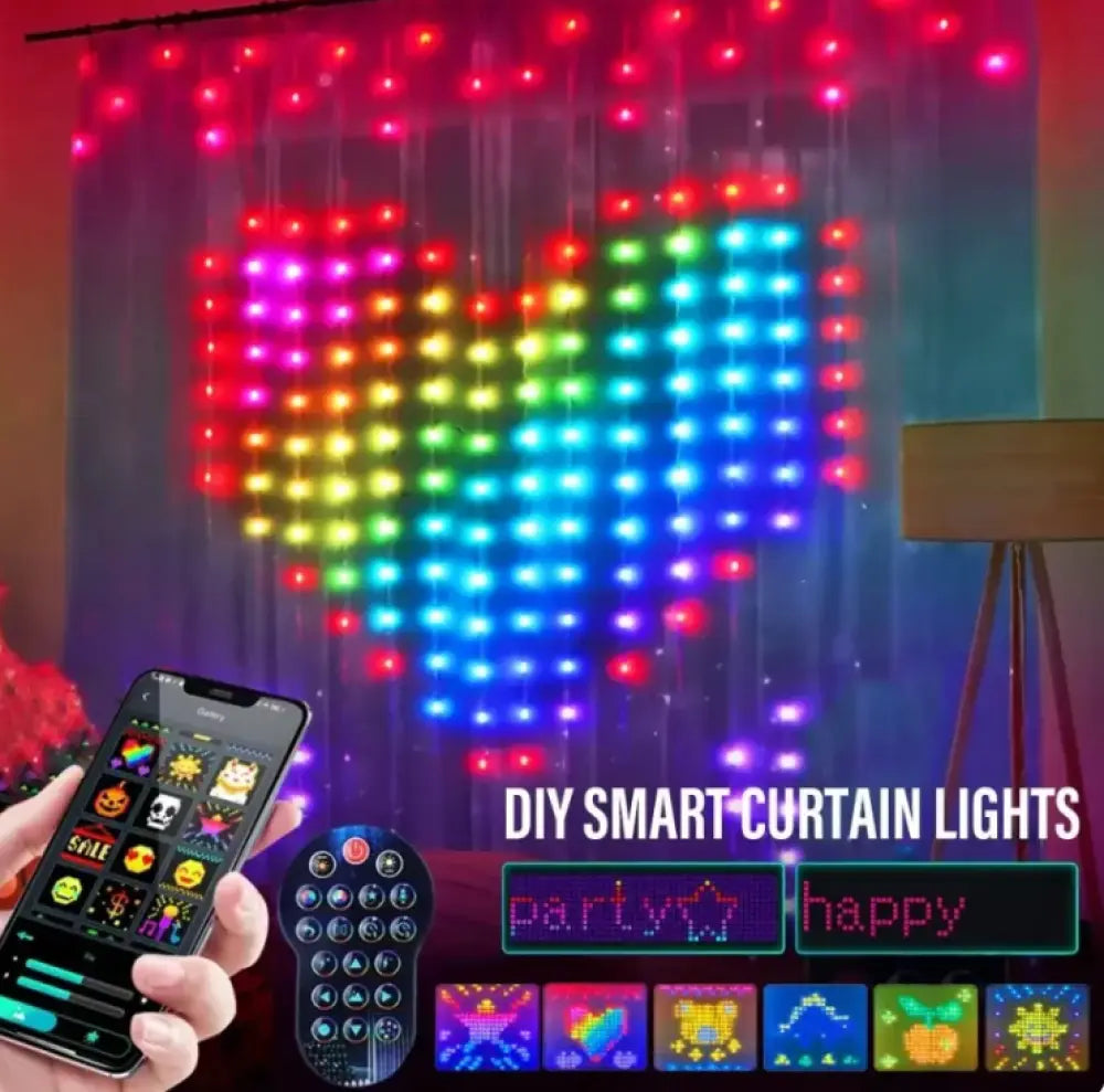 Smart RGB LED Curtain String Lights - Home Decor