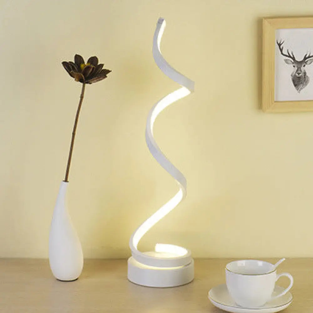 Spiral LED Table Lamp - Warm Light (touch) / White